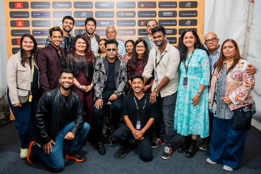 Backstage group at A.R. Rahman Live in Pune, MCA Stadium